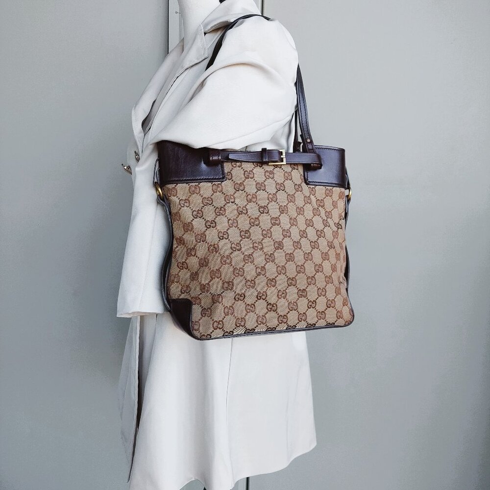 GUCCI Monogram Canvas Small Tote Bag